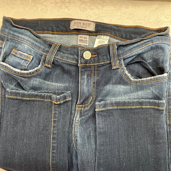 Judy Blue Women's Distressed Skinny Jeans Size 11/30 Dark Wash Stretch Denim #83 - Picture 1 of 9